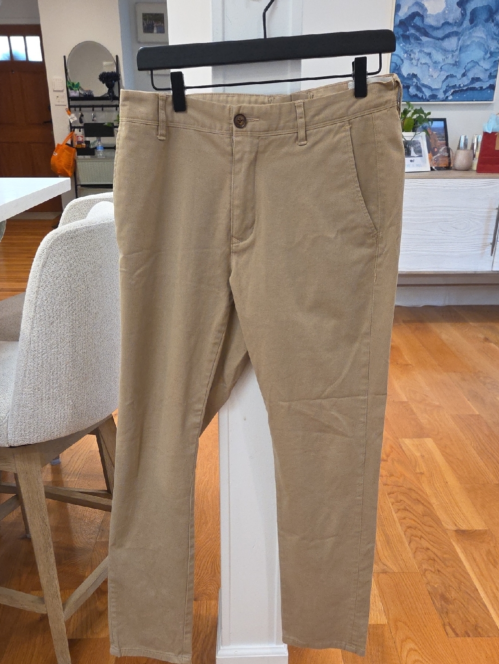 Mott And Bow Men's Khaki Slim Fit Everyday Comfort Chino Pants 30/30